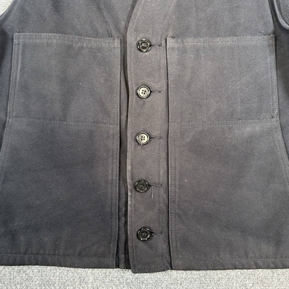 Vintage CC Filson Vest Mens 44 Large Black Moleskin Outdoors USA Made Hunting - Picture 3 of 11
